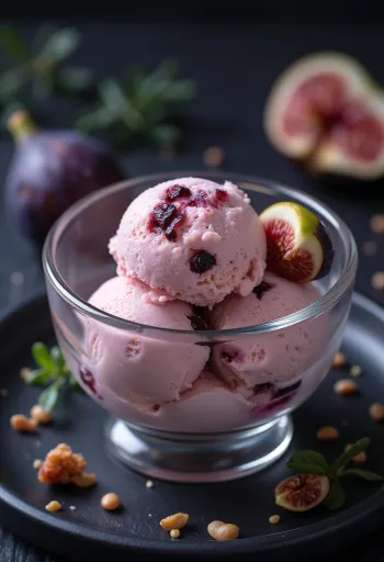 Helado de higos con trozos de fruta