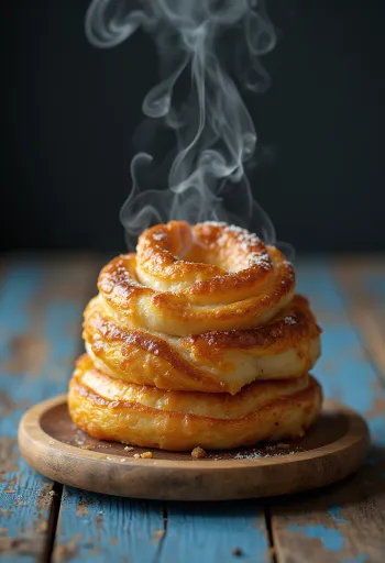 Pastel chimenea (Kürtőskalács) dorado al horno con azúcar y canela