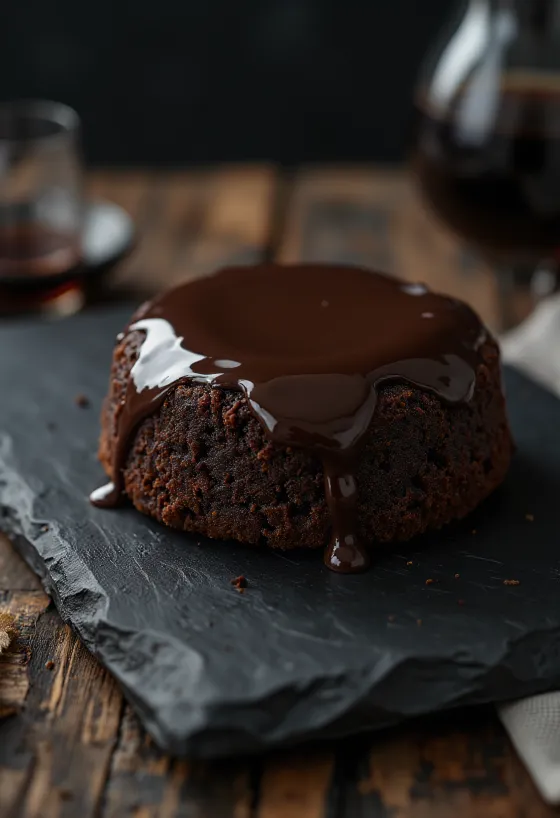 Tarta de chocolate low carb servida