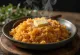 Arroz ahumado servido