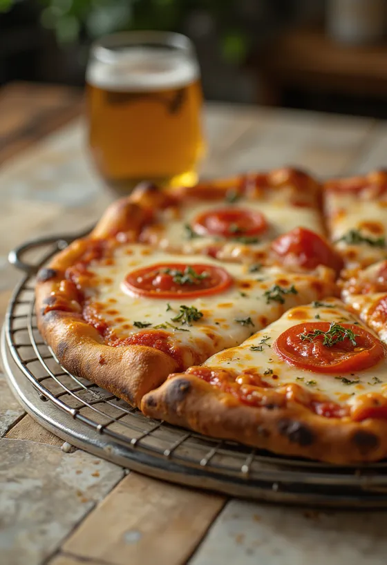 Pizza Estilo Nueva York con masa fina y porciones grandes