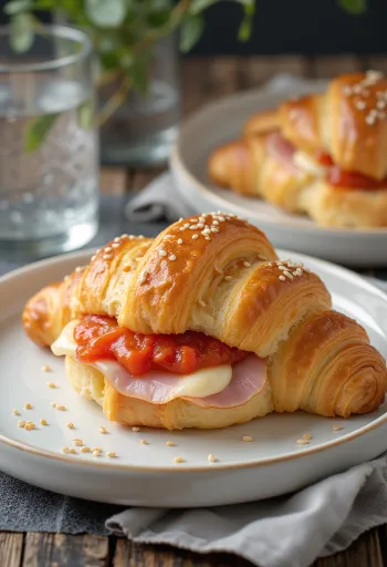 Croissant de kétchup servido