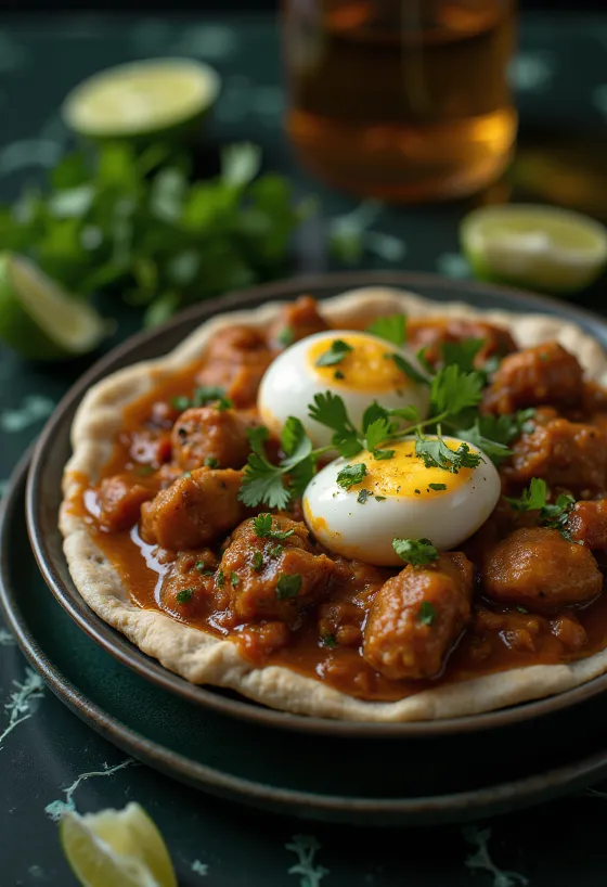 Doro Wat estofado pollo etíope servido