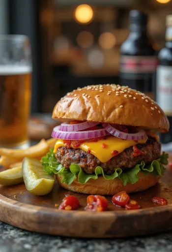 Hamburguesa goulash servida en plato