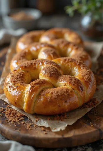 Pretzels dulces al vino Tokaji servidos