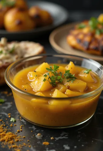 Chutney de piña amarillo con especias