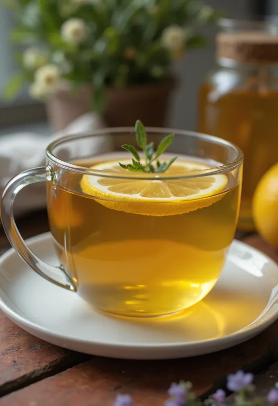 Infusión de tila recién servida