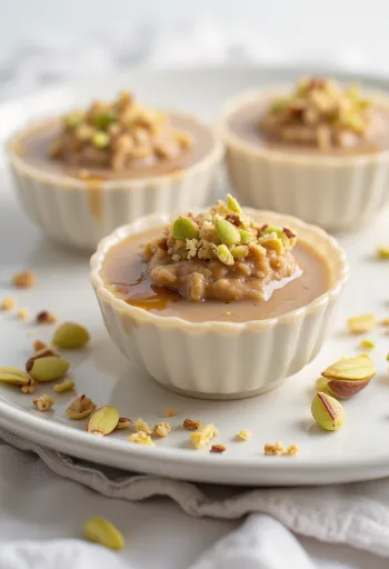 Kulfi de café con relleno de nueces y pistachos, servido