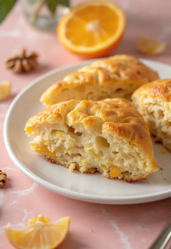 Panecillos de naranja y nueces servidos