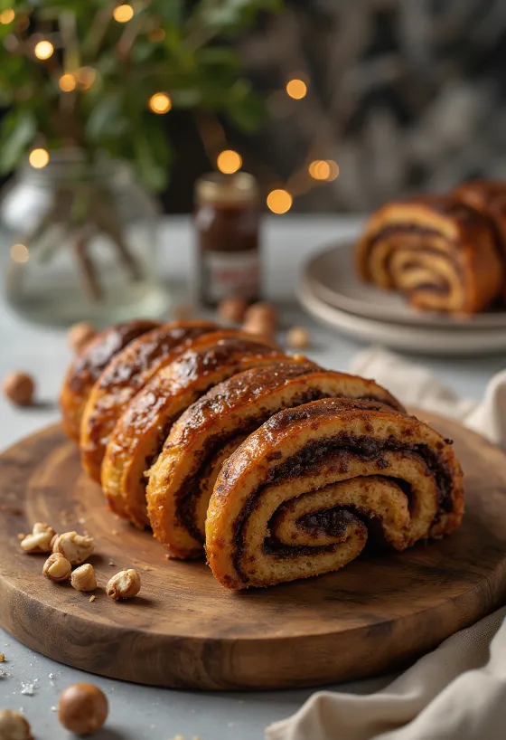 Kürtőskalács de Nutella servido