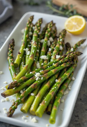 Espárragos a la barbacoa servidos