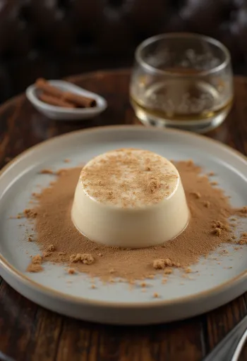 Panna cotta a la canela servida