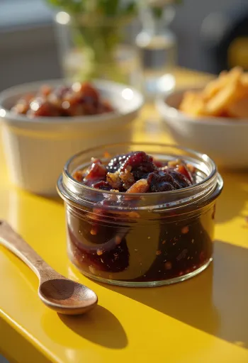 Chutney de higos, salsa india a base de higo, con sabores especiados y ácidos