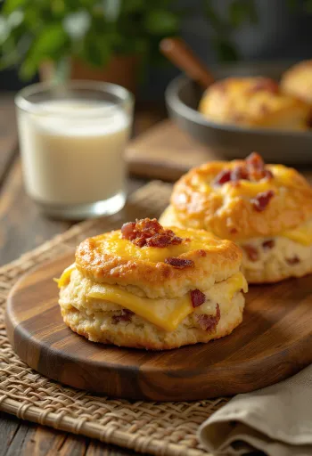 Bollitos de bacon y queso servidos