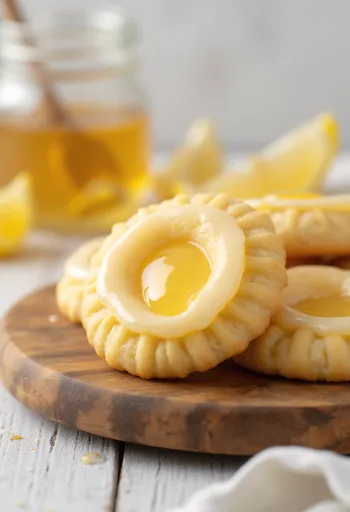 Galletas Linzer de limón y miel glaseadas