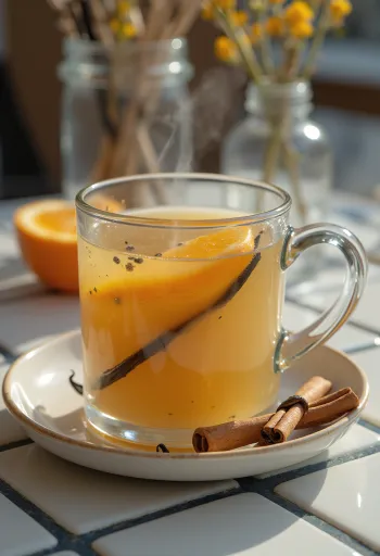 Sidra a la vainilla en una taza