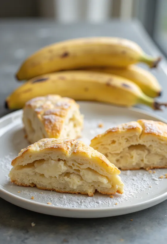 Scones de plátano recién horneados