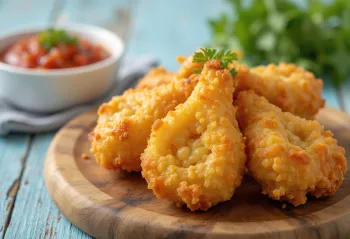 Coxinha con salsa picante, comida brasileña crujiente y deliciosa