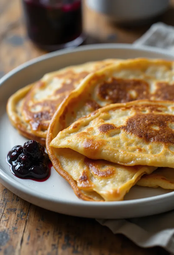 Pannekake o crepe noruego servido