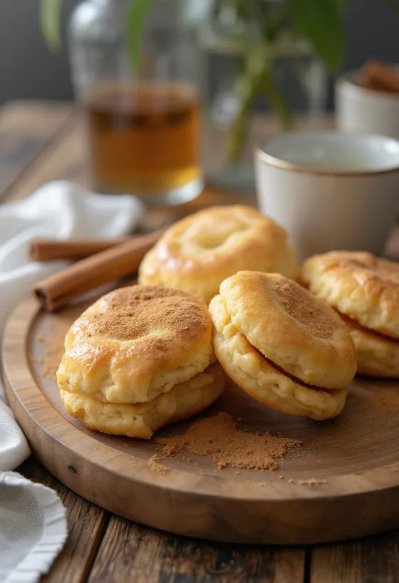 Linzer de requesón y canela servido