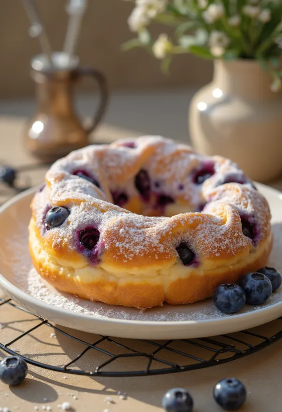 Donuts de arándanos servidos