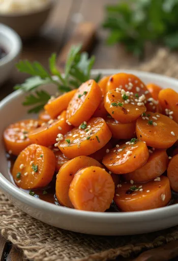 Yeongeun Jorim, zanahorias coreanas en salsa de soja con sésamo