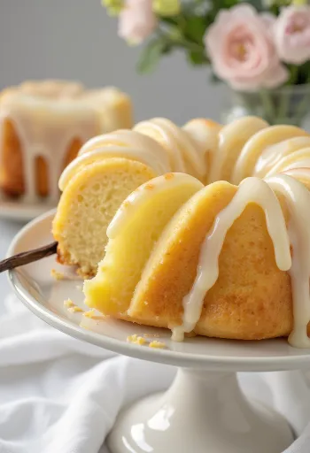 Bizcocho Bundt de limón y vainilla suave y dorado