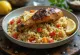Farro con pollo asado y aderezo de limón
