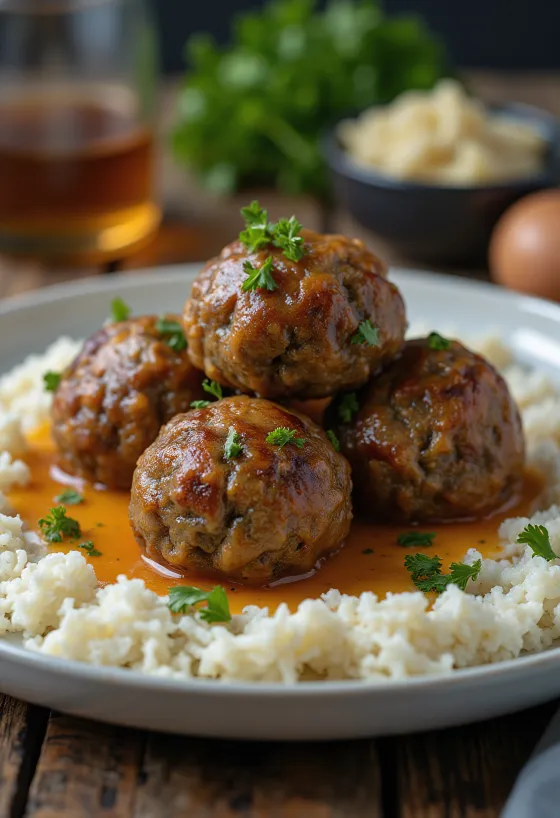 Frikadeller con perejil, albóndigas crujientes y deliciosas