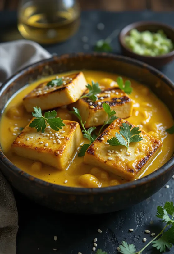 Curry de tofu y tahini
