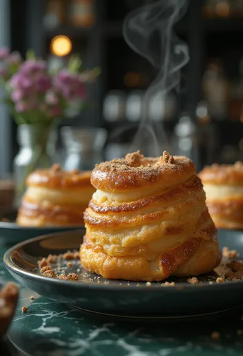 Rollos dulces cubiertos de azúcar y canela