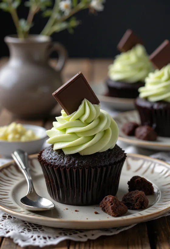 Cupcakes After Eight servidos