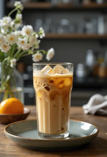 Frappé de miel y flor de saúco en vaso