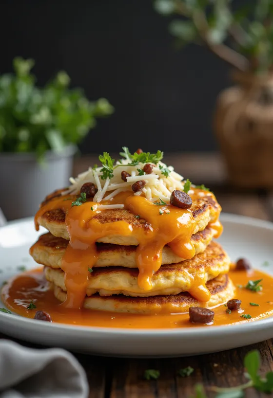 Tortitas con chorizo y pimentón recién horneadas