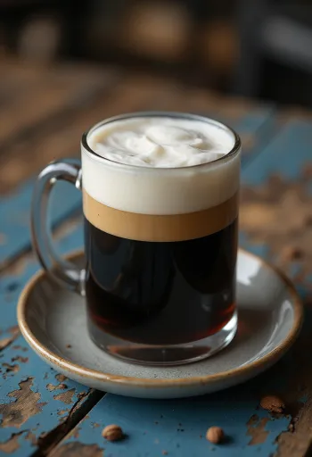 Irish Coffee decorado con nata y whiskey