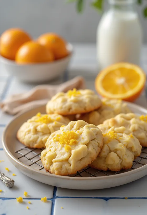 Galletas de naranja servidas