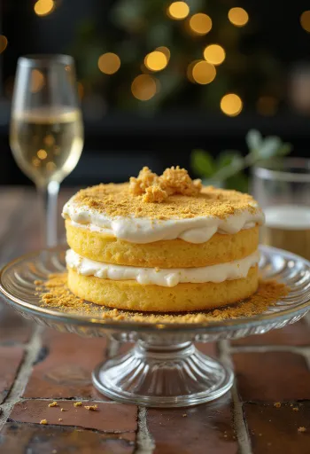Tarta dorada con decoración elegante