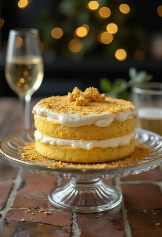 Tarta dorada con decoración elegante