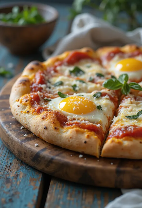 Pizza alla Parmigiana con berenjena y parmesano