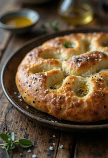 Focaccia integral servida