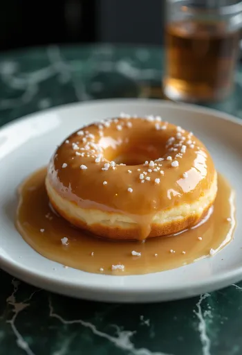 Dónuts bañados en caramelo salado con escamas de sal