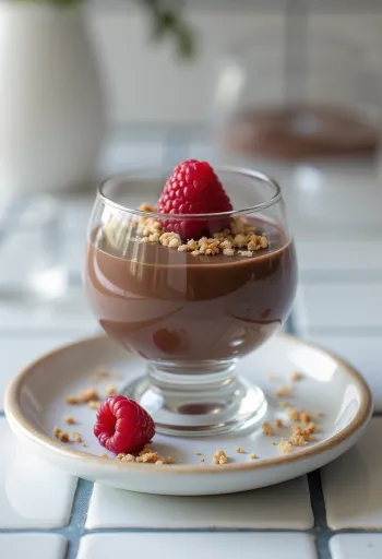 Panna cotta de chocolate sin azúcar servida