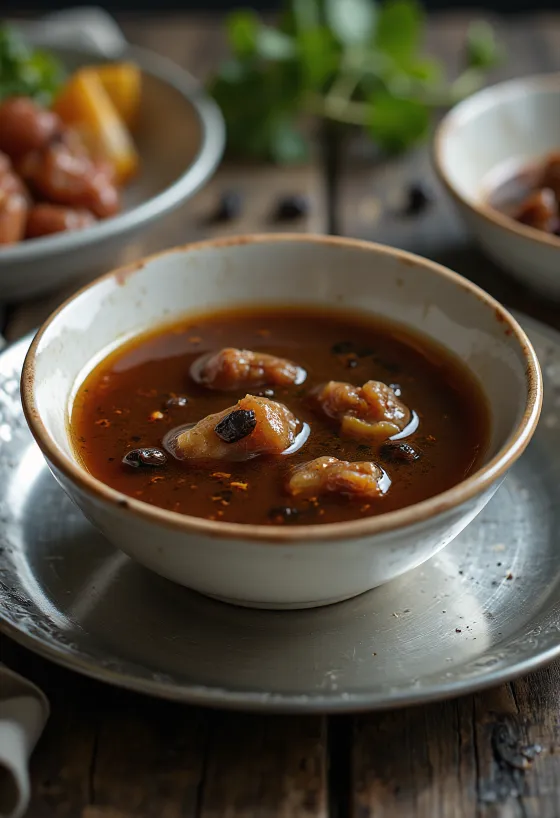 Salsa Adobo servida con pollo a la parrilla y arroz