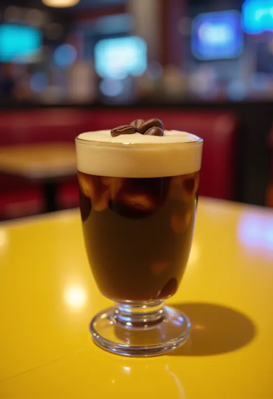 Espresso Martini decorado con granos de café