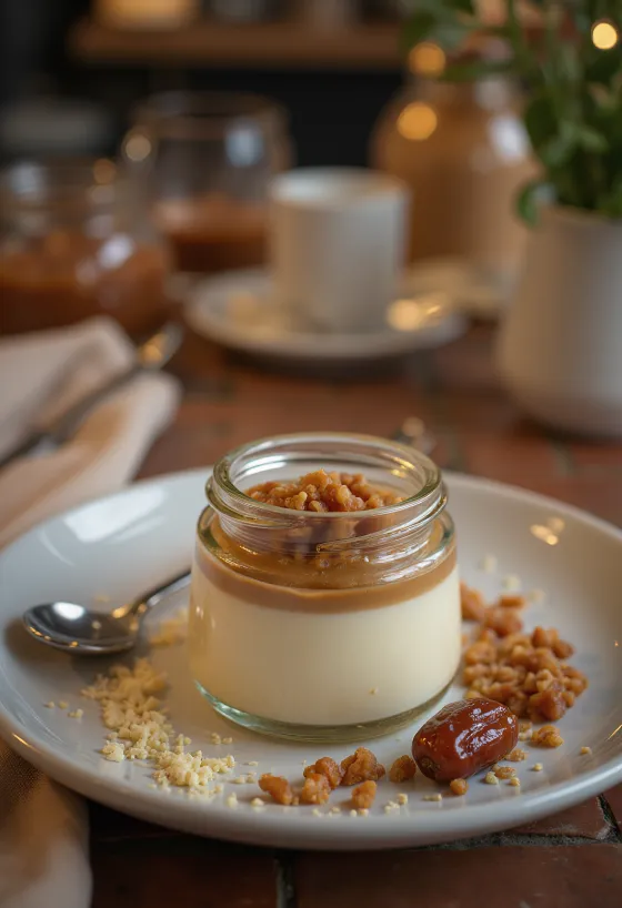 Panna cotta de dátiles en vaso