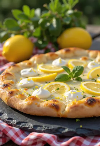 Pizza al Limone servida