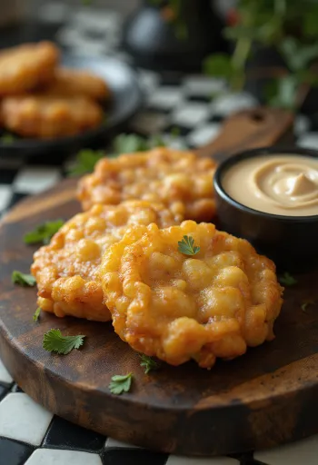 Sabudana Vada recién hechos, buñuelos crujientes de tapioca