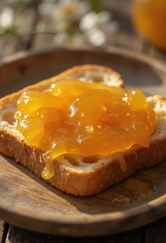 Mermelada casera de albaricoque hecha con fruta fresca y madura envasada en tarro