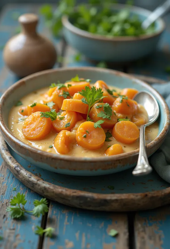 Korma de zanahoria, plato indio cremoso y especiado