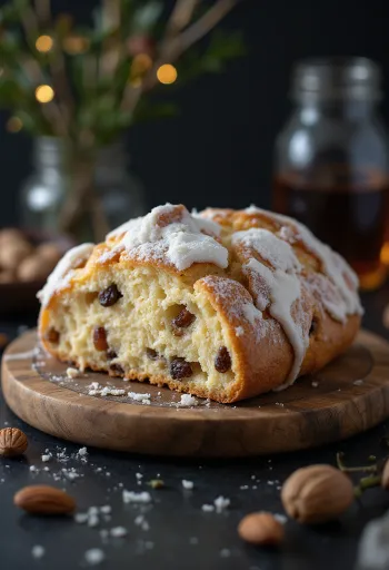 Stollen al ponche servido